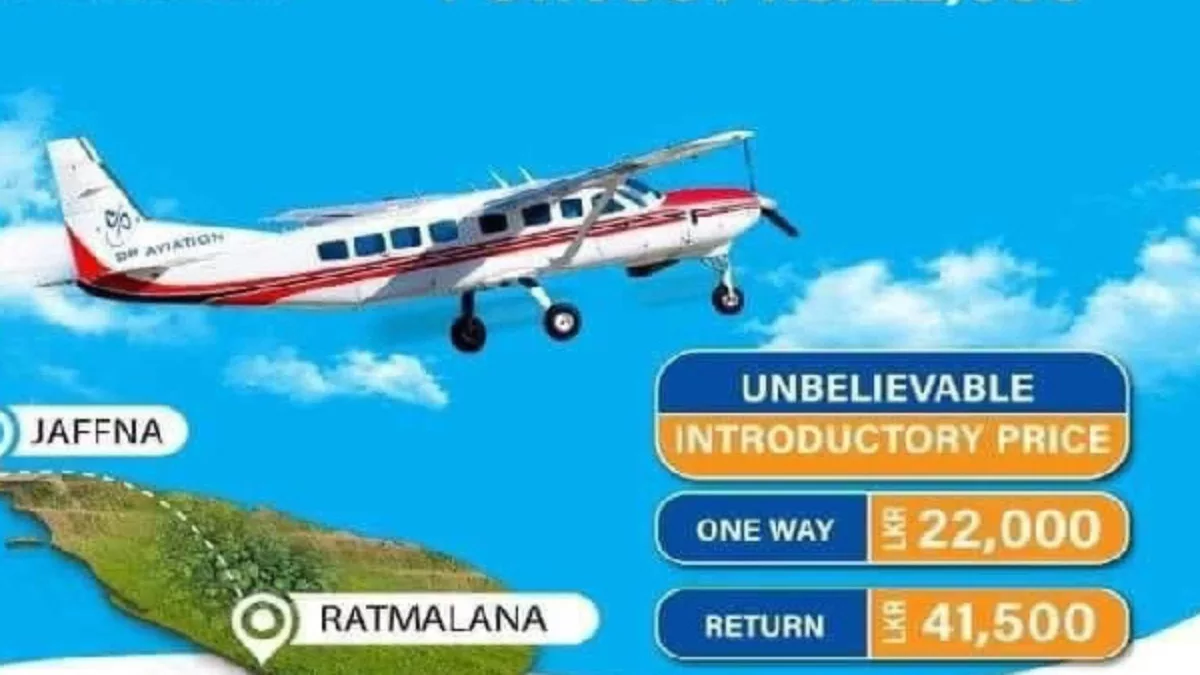 Jaffna to clolombo flight